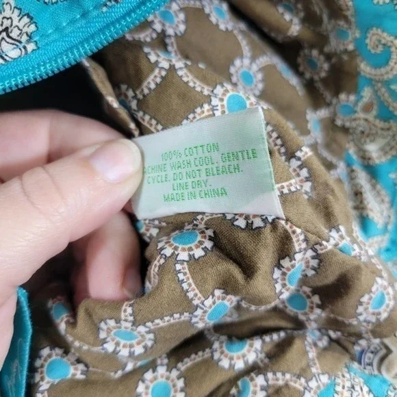Vera Bradley Totally Turq Large Pleated Tote